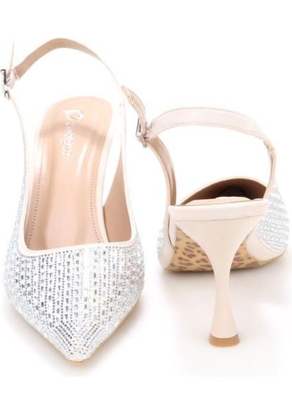 PS-31971 8 cm Topuklu Kadın Taşlı Arkası Açık Stiletto Abiye Ayakkabı modelleri