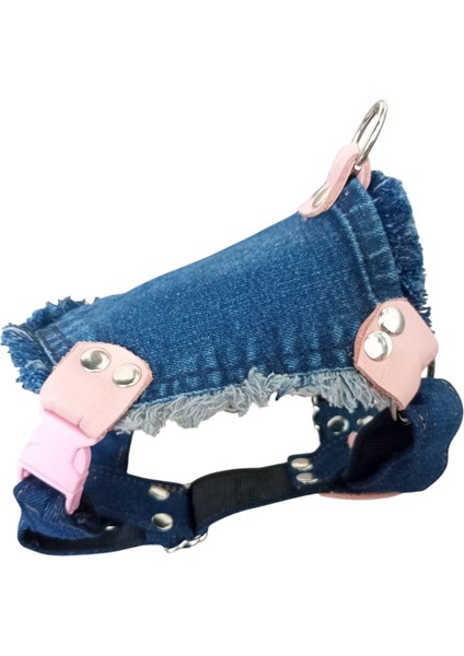 Köpek Göğüs Tasması Minik Irk Kot Cepli Göğüs ÖLÇÜSÜ:25-40CM Ayarlamalı 1-5kg Dog Harness Gt2-37