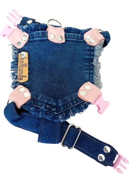 Köpek Göğüs Tasması Minik Irk Kot Cepli Göğüs ÖLÇÜSÜ:25-40CM Ayarlamalı 1-5kg Dog Harness Gt2-37