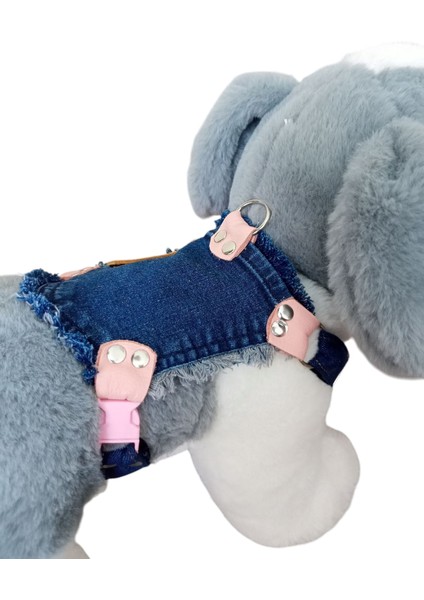 Köpek Göğüs Tasması Minik Irk Kot Cepli Göğüs ÖLÇÜSÜ:25-40CM Ayarlamalı 1-5kg Dog Harness Gt2-37