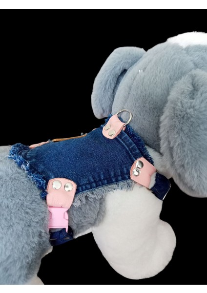 Köpek Göğüs Tasması Minik Irk Kot Cepli Göğüs ÖLÇÜSÜ:25-40CM Ayarlamalı 1-5kg Dog Harness Gt2-37