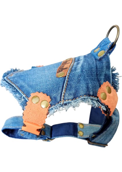 Köpek Göğüs Tasması Minik Irk Kot Cepli Göğüs ÖLÇÜSÜ:20-35CM Ayarlamalı 1-5kg Dog Harness Gt2-38