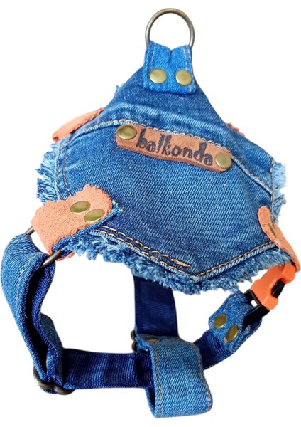 Köpek Göğüs Tasması Minik Irk Kot Cepli Göğüs ÖLÇÜSÜ:20-35CM Ayarlamalı 1-5kg Dog Harness Gt2-38