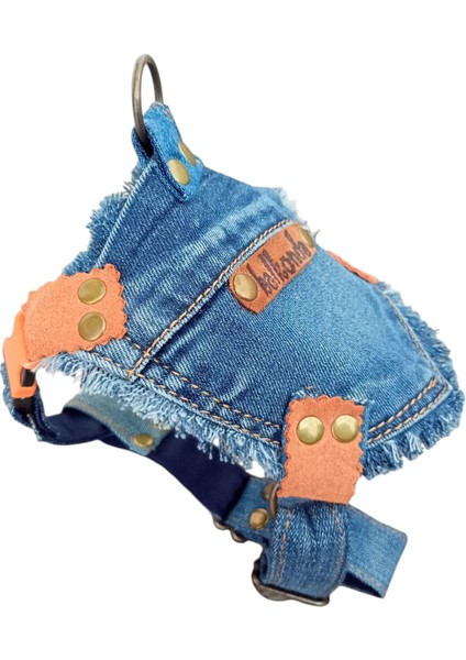 Köpek Göğüs Tasması Minik Irk Kot Cepli Göğüs ÖLÇÜSÜ:20-35CM Ayarlamalı 1-5kg Dog Harness Gt2-38