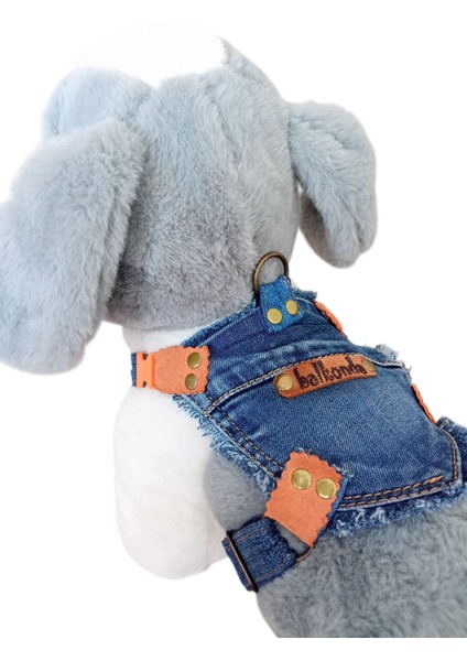 Köpek Göğüs Tasması Minik Irk Kot Cepli Göğüs ÖLÇÜSÜ:20-35CM Ayarlamalı 1-5kg Dog Harness Gt2-38