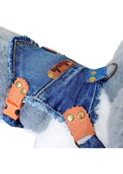 Köpek Göğüs Tasması Minik Irk Kot Cepli Göğüs ÖLÇÜSÜ:20-35CM Ayarlamalı 1-5kg Dog Harness Gt2-38