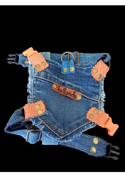Köpek Göğüs Tasması Minik Irk Kot Cepli Göğüs ÖLÇÜSÜ:20-35CM Ayarlamalı 1-5kg Dog Harness Gt2-38