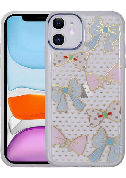 iPhone 11 Uyumlu Figürlü Desenli Işıltılı Sert Btbm Sos Kapak-No5