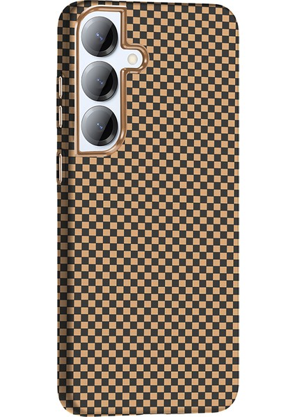 Galaxy S25 Plus Kılıf M-Safe Şarj Özellikli Karbon Fiber Görünümlü Btbm Gros Kapak - Gold-Siyah indirimleri