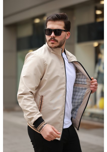 Mevsimlik Erkek Mont & Ceket Nakış Armalı Krem fiyatları