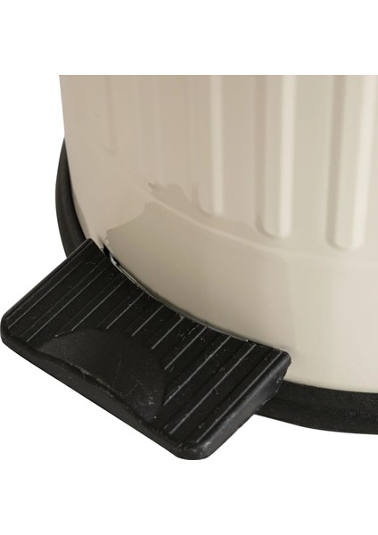 16 Litre Vitange Çizgili Krem Pedallı Çöp Kovası-Metal Çöp Kovası fırsatları