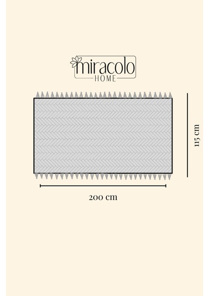 Açık Gri Pamuklu 2'li Koltuk Örtüsü 115X200 Önden Saçaklı Çizgili Desenli fırsatları