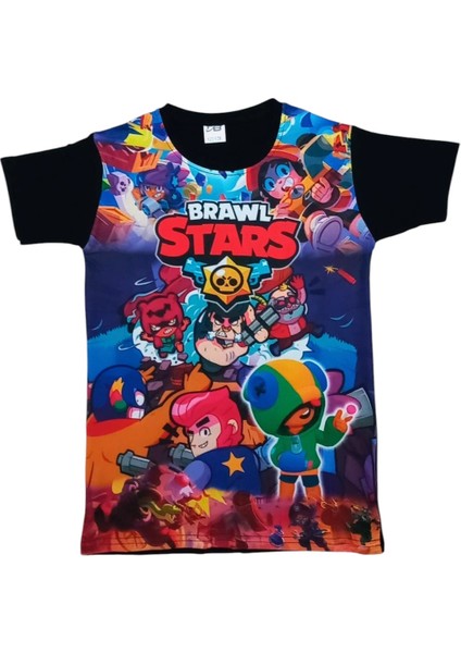 Brawl Stars 3D Digital Baskı Çocuk Tişört Oyun Karakterli