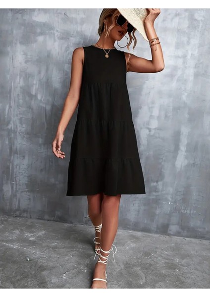 Kadın Sıfır Kol Bisiklet Yaka Aerobin Elbise modelleri