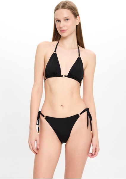 Kadın Siyah Küçük Üçgen Bikini Takımı 25SW029ST