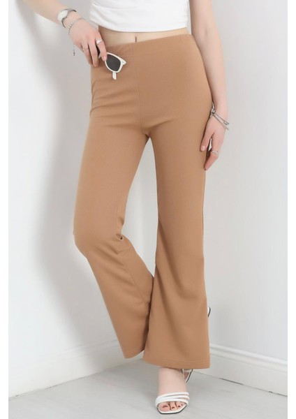 Kadın Yüksek Bel Ispanyol Paça Pantolon