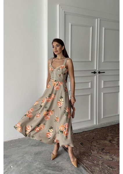 Haki Ince Kemer Detaylı Elbise fırsatları