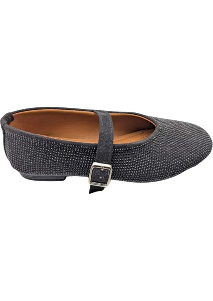 Urselene | Kadın Suni Deri Fiyonklu Babet - Full-Siyah - 36