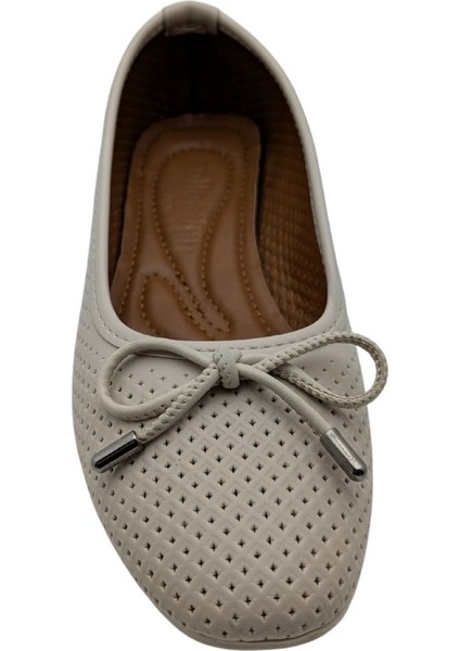 Urselene | Kadın Suni Deri Fiyonklu Babet - Bej - 36 modelleri