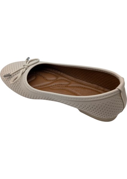 Urselene | Kadın Suni Deri Fiyonklu Babet - Bej - 36 indirimleri