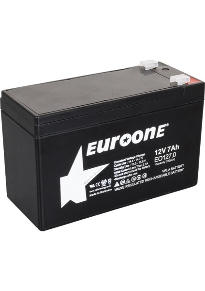 Euroone EO127.0 12 Volt - 7 Amper Akü (150 x 65 x 90 Mm) (4887)