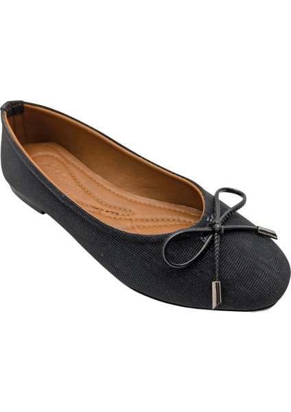 Urselene | Kadın Suni Deri Fiyonklu Babet - Black - 37 fırsatları