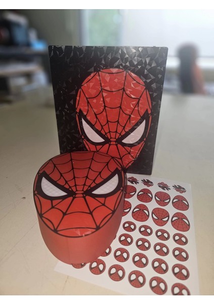 Spiderman Kutu - Süper Kahraman Temalı Organizer Kutu + Sticker Hediyeli Defter Laptop Süsleme fiyatları