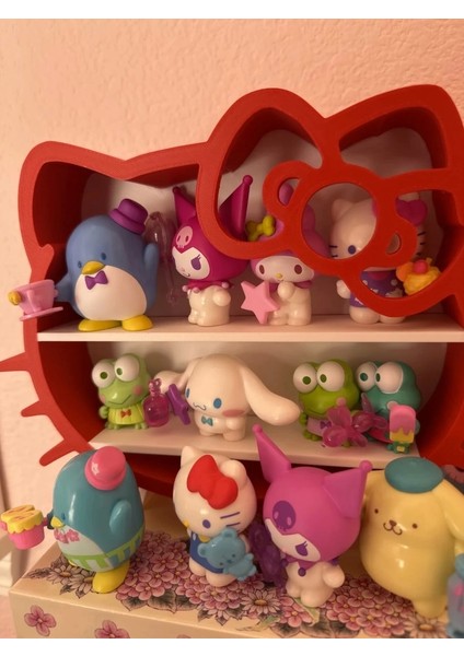 Dekoratif Hello Kitty Kesimli Masa Şifonyer Süsü - Kırmızı Kasa - Kırmızı Fiyonk fiyatları