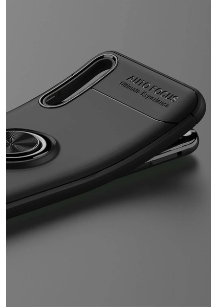 Huawei P Smart S Kılıf Range Yüzüklü Silikon - Siyah Inslm