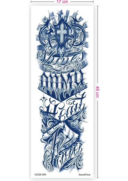 30 Gün Kalıcı Kol Dövmesi Yazılı Kol Kaplama Tattoo