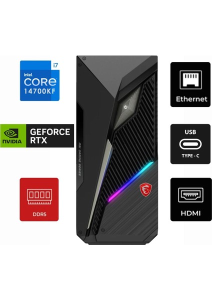 Msı Mag Infinite S3 Intel I7-14700KF 14NUD5-1433EU-216 32GB 2tb M.2 +1tb SSD Rtx 5060 8 GB Gddr7 Windows 11 Home Masaüstü Oyun Bilgisayarı & 14NUD51433EUK216