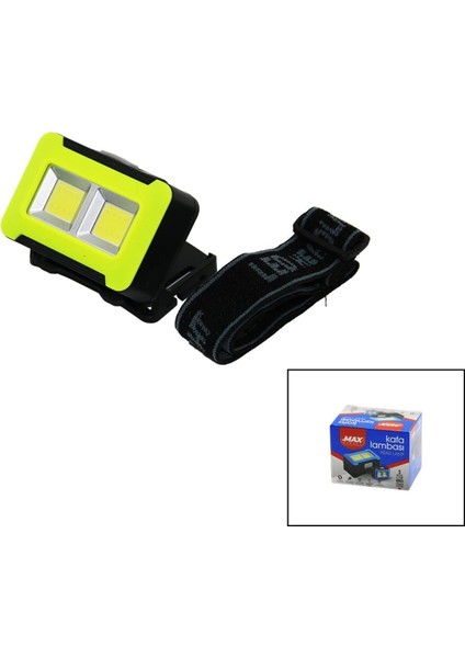 Pilli 3W Cob LED Kafa Lambası Fener 3-Kademe Işık Ayarı - Flaşör 4.5V 150LÜMEN (4887)