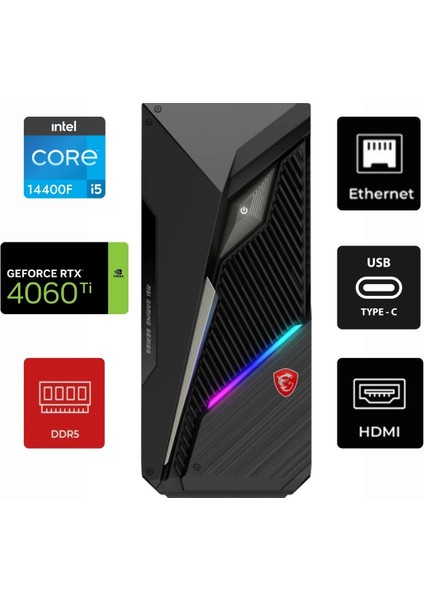 Msı Mag Infinite S3 I5-14400F 14NUD5-1433EU-032 32GB 2tb M.2 +4tb SSD RTX4060TI 8gb Windows 11 Home Masaüstü Oyun Bilgisayarı & 14NUD51433EUK032