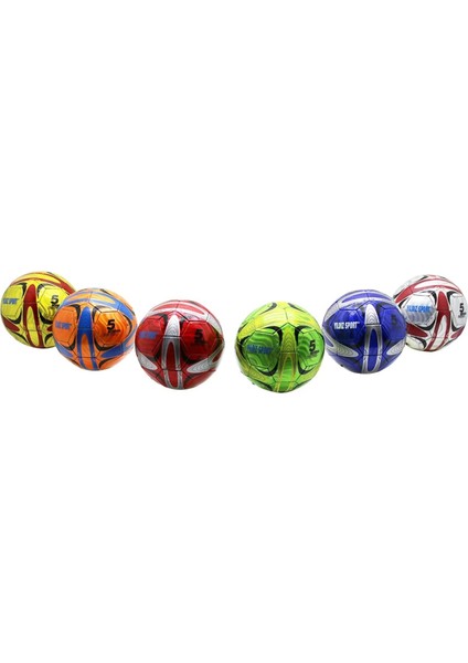 Futbol Topu Dikişli Parlak Renkli 280GR (4887)