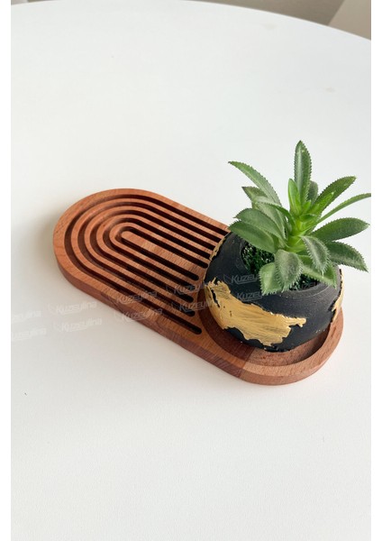 Doğal Ahşap Kahve Sunumluğu – Gökkuşağı Desenli Servislik | Kayın Ağacı 24X15 cm fırsatları