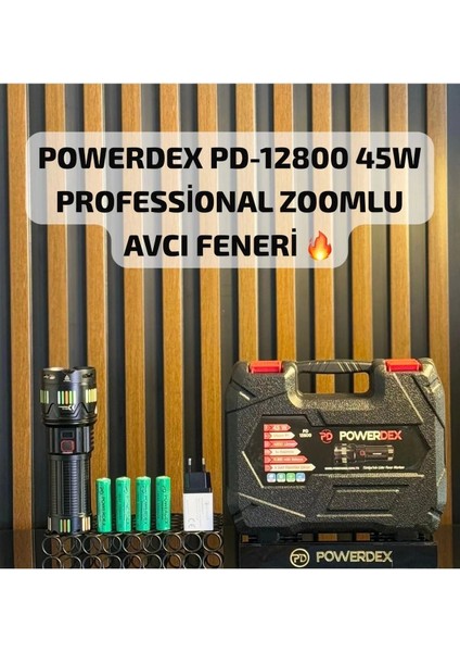 PD-12800 45 Watt 4500 Lümen Zoomlu Profesyonel Avcı El Feneri