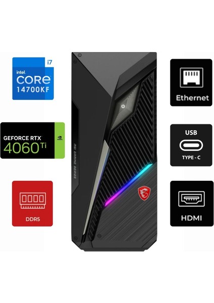 Msı Mag Infinite S3 Intel I7-14700KF 14NUD5-1433EU-159 16GB 1tb M.2 + 2tb SSD RTX4060TI 8gb Windows 11 Home Masaüstü Oyun Bilgisayarı & 14NUD51433EUK159