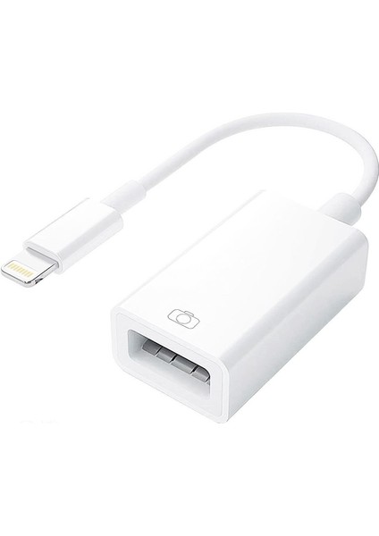 iPad iPhone Lightning Uyumlu USB Girişli Otg Çevirici Adaptör (Flash Bellek-Mouse-Klavye Bağlamak Için)