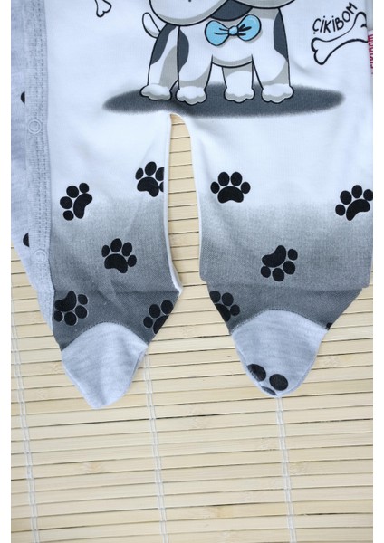 Köpek Baskılı 2'li Unisex Tulum Takımı Gri fırsatları