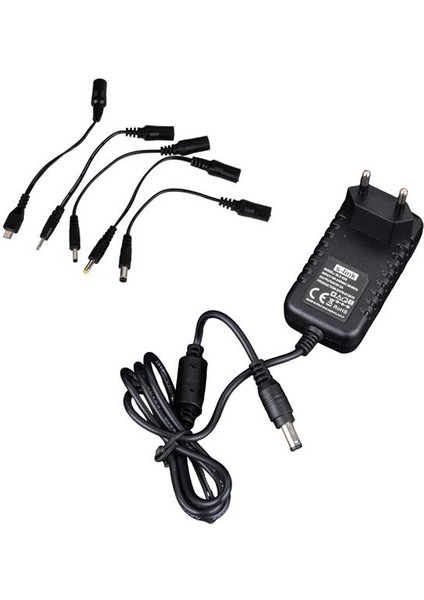 S-Link SLX-52A 5-9-12 Volt - 2 Amper Çok Uçlu Telefon Tablet Pc Akü Akıllı Şarj Adaptörü