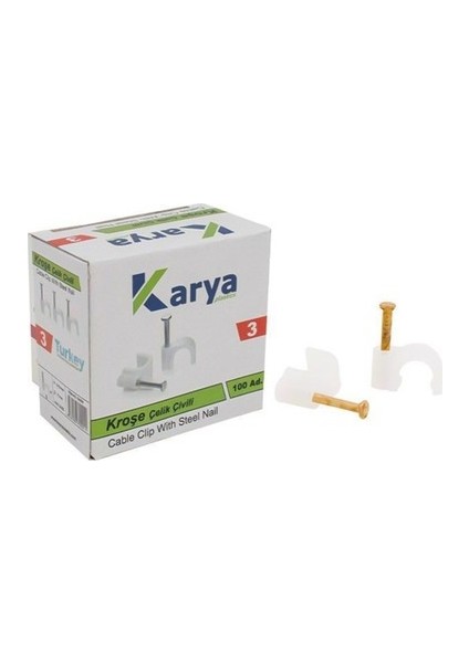 Kroşe 3 Numara Celik Çivili 7 mm (2*1.5 - 3*1.5 Ttr Kablolar Icin)