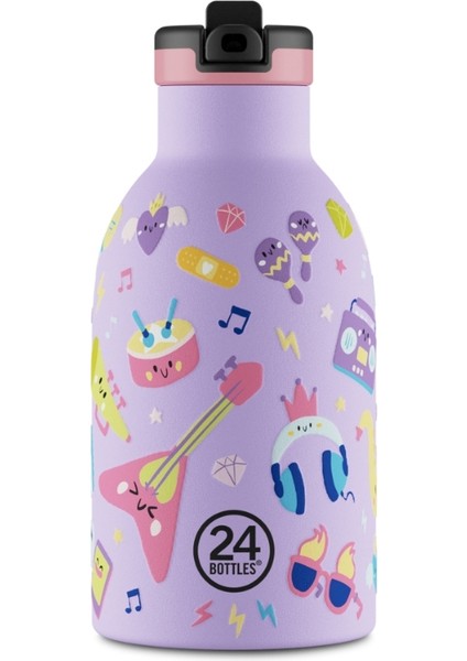 Clima Bottle Music Friends Pipetli Paslanmaz Çelik Çocuk Su Matarası 330 ml