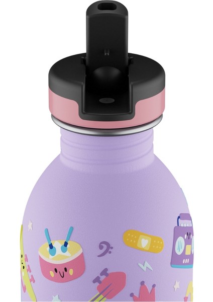 Kids Bottle Music Friends Pipetli Paslanmaz Çelik Çocuk Su Matarası 250 ml modelleri