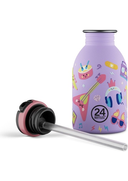Kids Bottle Music Friends Pipetli Paslanmaz Çelik Çocuk Su Matarası 250 ml fırsatları