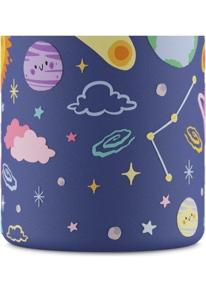Kids Bottle Space Friends Pipetli Paslanmaz Çelik Çocuk Su Matarası 250 ml indirimleri