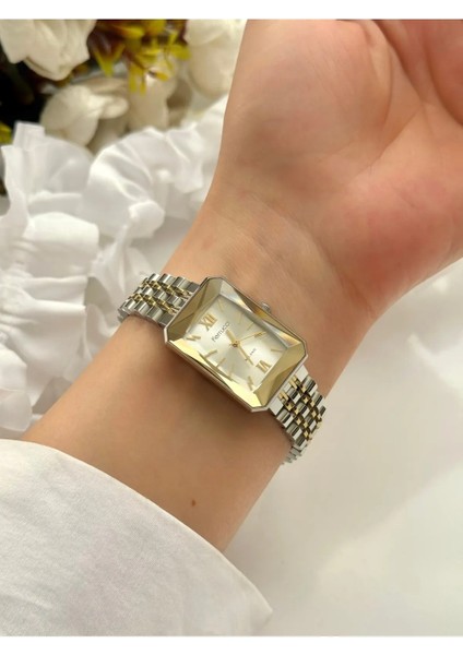 Dikdörtgen Kasa Kesme Camlı Retro Model Kadın Kol Saati modelleri