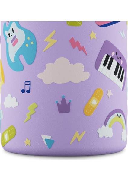 Kids Bottle Music Friends Pipetli Paslanmaz Çelik Çocuk Su Matarası 500 ml indirimleri