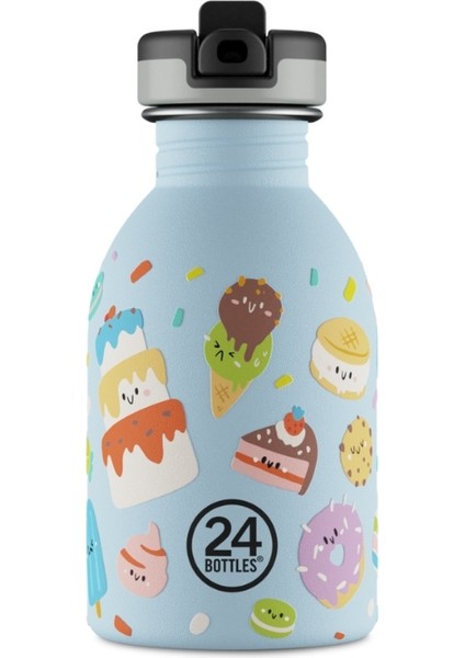 Kids Bottle Sweet Friends Pipetli Paslanmaz Çelik Çocuk Su Matarası 250 ml