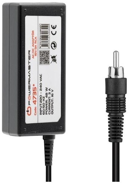 Powermaster PM-4735* 16 Volt - 3 Amper Tos Fişli Rca Santral Adaptörü