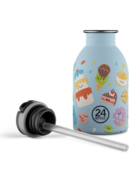 Kids Bottle Sweet Friends Pipetli Paslanmaz Çelik Çocuk Su Matarası 250 ml fırsatları